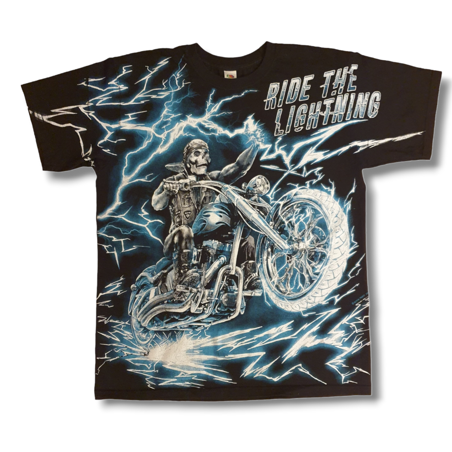 Biker Skeleton T-Shirt L