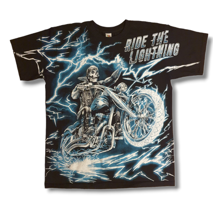Biker Skeleton T-Shirt L