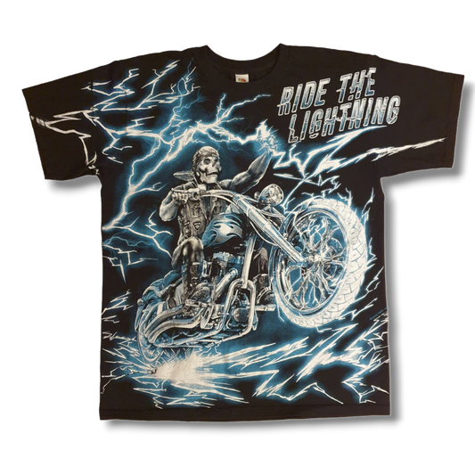 Biker Skeleton T-Shirt L