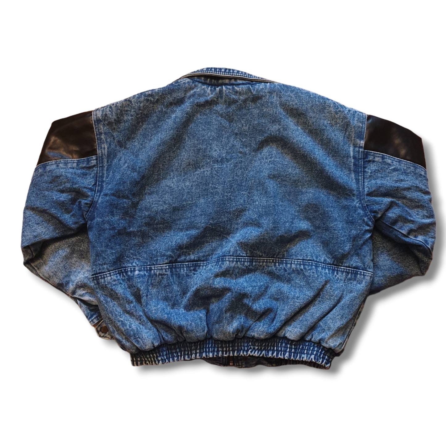 80's Warm Denim Leather Jacket S-M