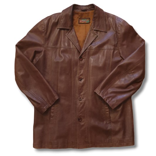 Nice Vintage Leather Coat Jacket M-L